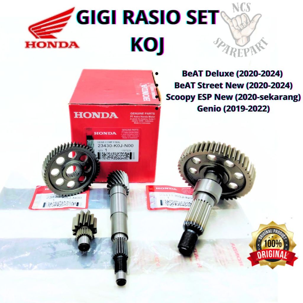 Jual GIGI RASIO SET HONDA KODE KOJ MOTOR BEAT DELUXE/ STREET NEW GENIO ...