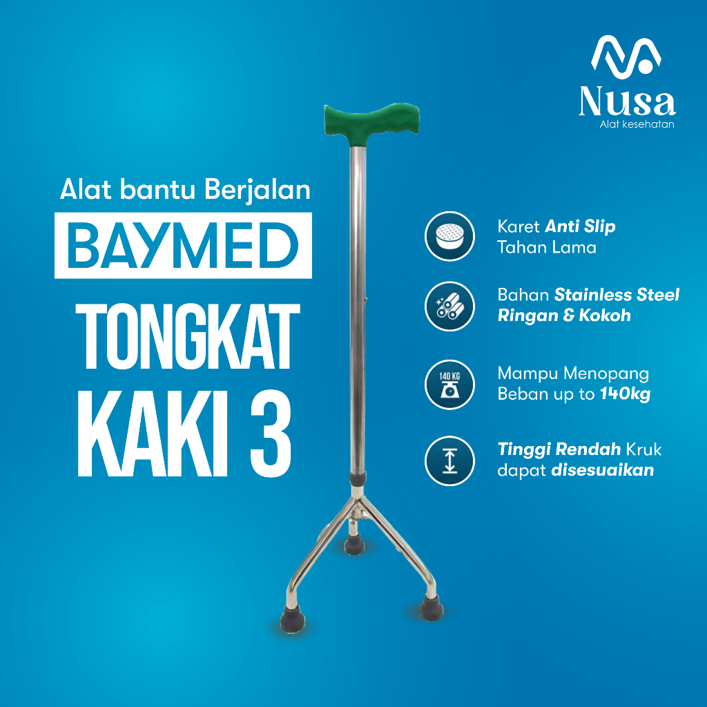 Jual BAYMED - Tongkat Kaki 3 Kuat Hingga 140kg Ringan dan Kokoh ...