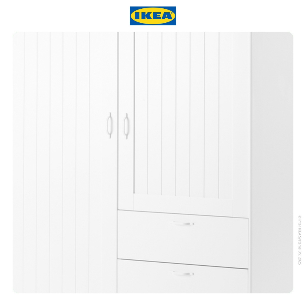 Jual IKEA MUSKEN Lemari Pakaian 2 Pintu dan 3 Laci Putih 124x60x201 cm ...