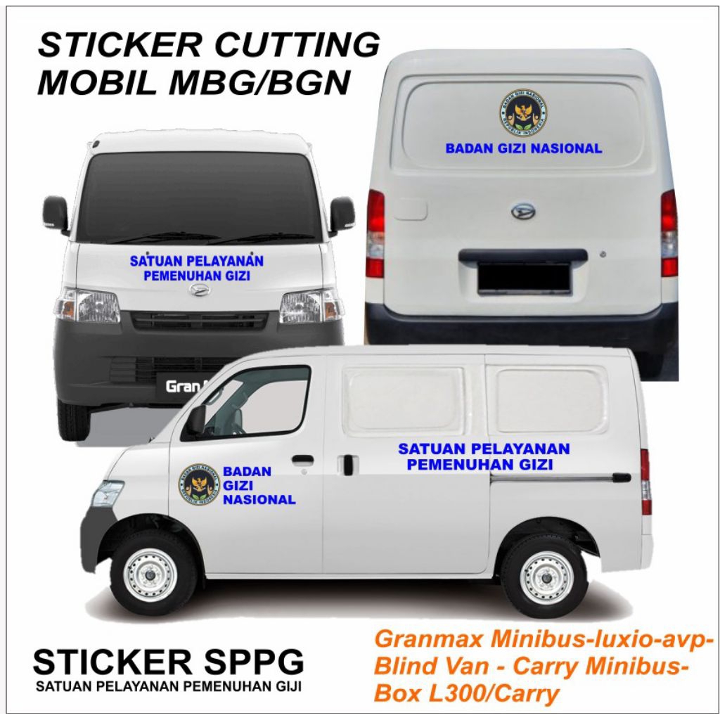 Jual sticker mobil mbg/bgn , cutting sticker mobil operasional bgn ...