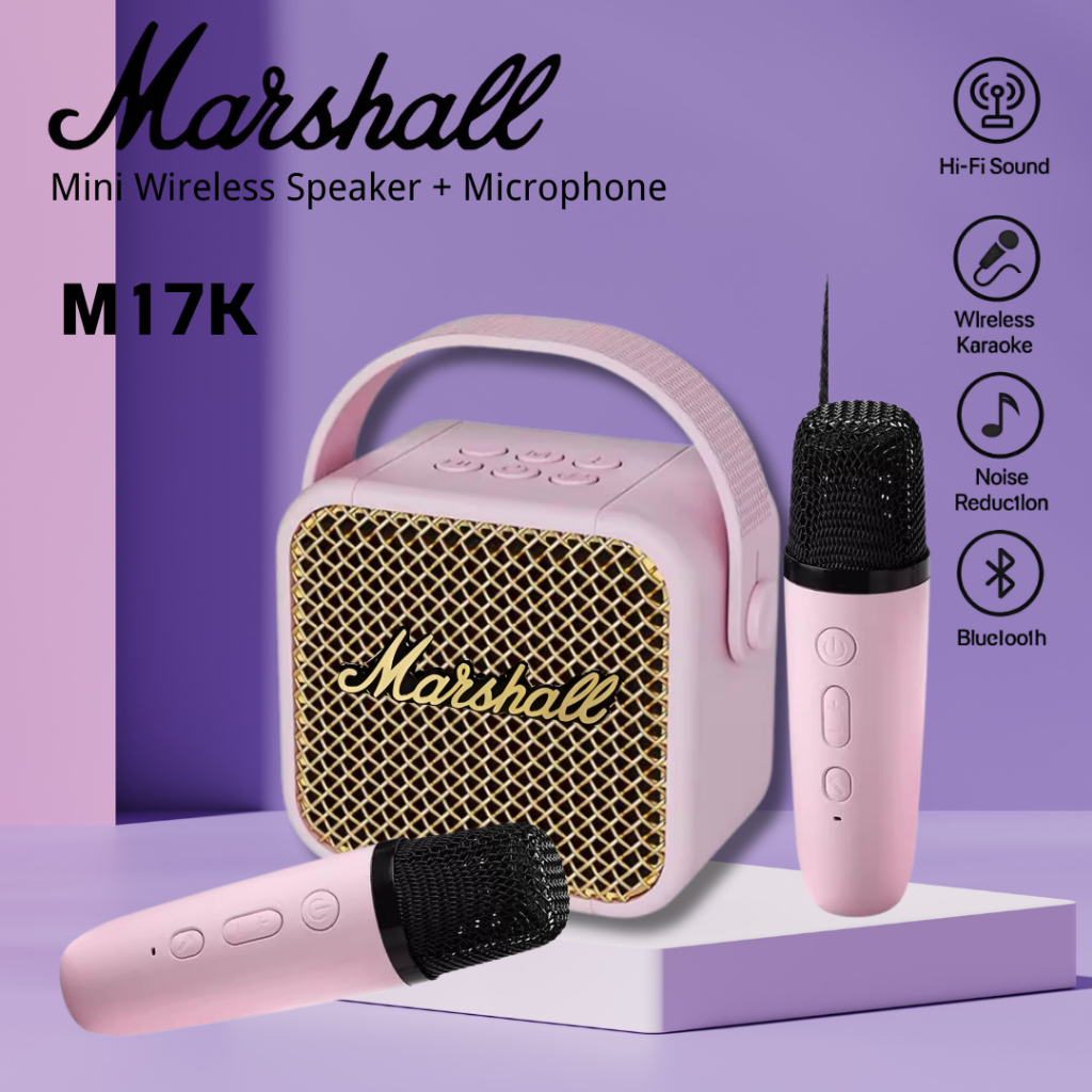 Jual Ori Marshall Speaker Bluetooth Karaoke 2 Mic Set Bluetooth BT ...