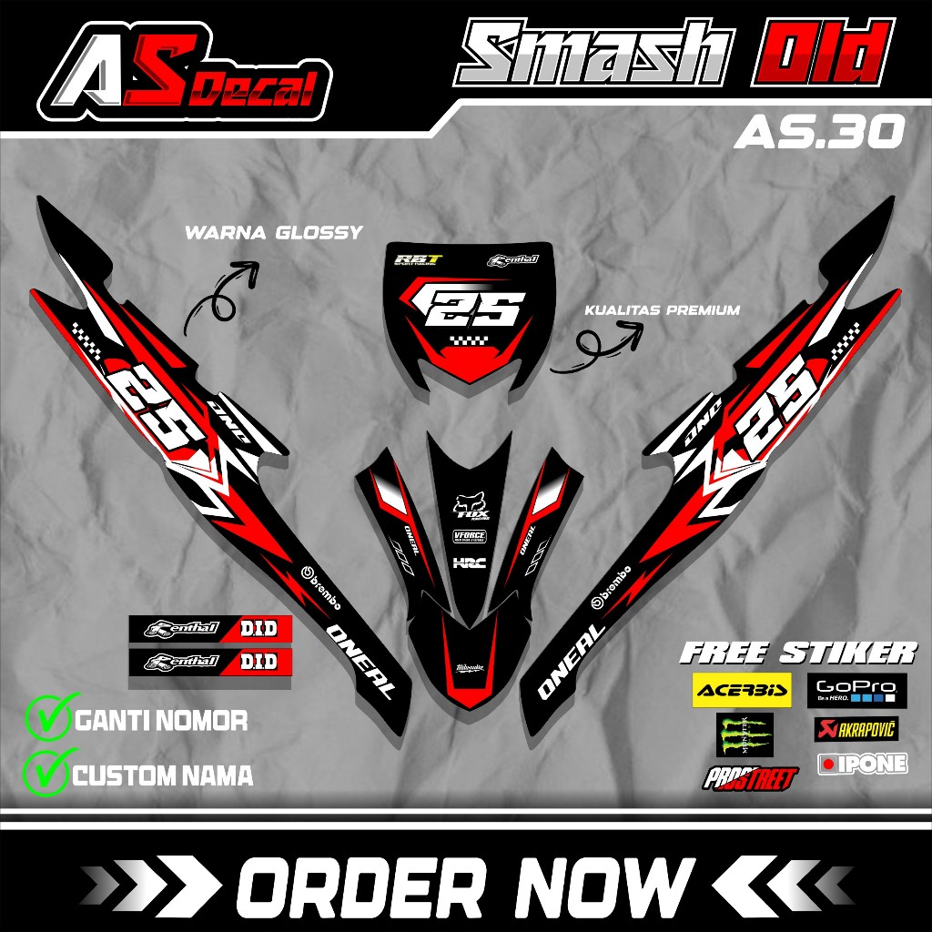 Jual (COD) Sticker RBT SMASH OLD SEMI FULLBODY MOTOR RBT BEBEK MODIF ...