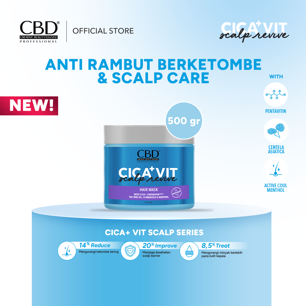 Jual CBD Cica+ Vit Hair Mask 500gr perawatan untuk rambut Anti Ketombe ...