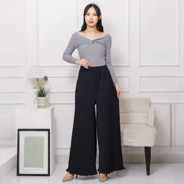 Celana Kulot Plisket Wavy Celana Kulot Flowy Pleated Cullote Pants Kulot Big Size