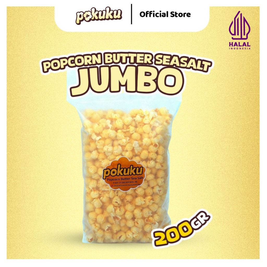Jual Pokuku-Popcorn Butter Seasalt Jumbo 200gr | Shopee Indonesia