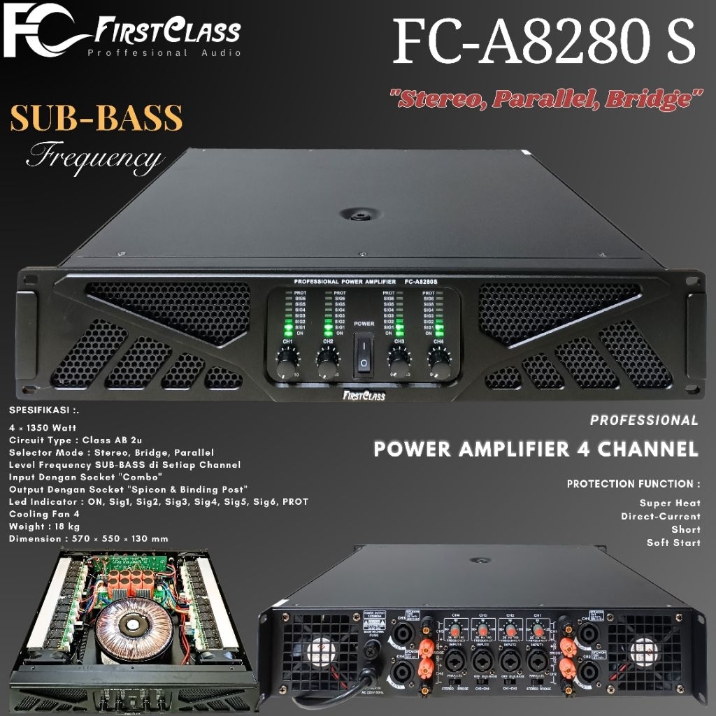 Jual Power Firstclass 4 channel fc a8280S fca 8280 s subwoofer | Shopee ...