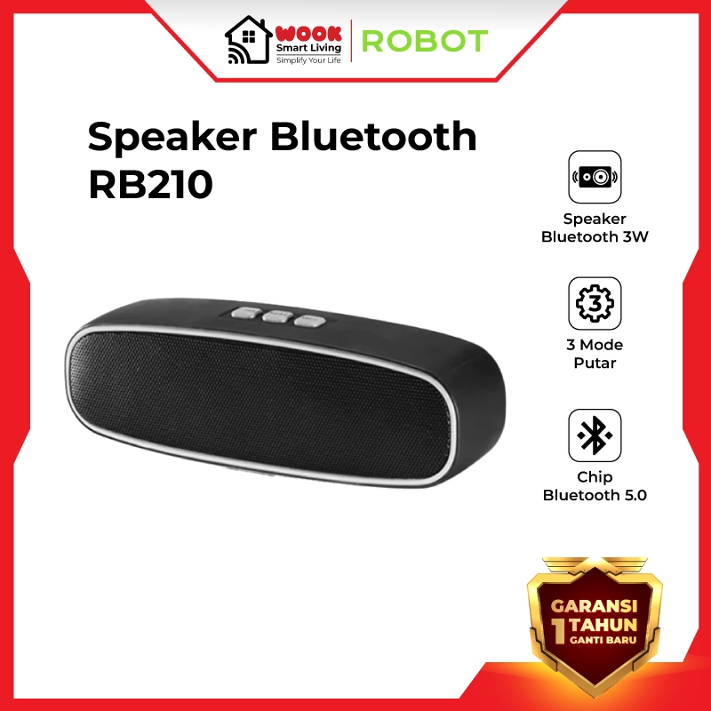 ROBOT RB210 Speaker Bluetooth Mini Super Bass 5.0 Portable Wireless Stereo 1200mAh Original