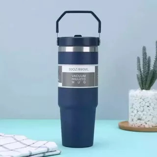 Tumbler Stainless 3 Way Option Dengan Handle – 900ml | Vacuum Flask Panas Dingin 12 Jam