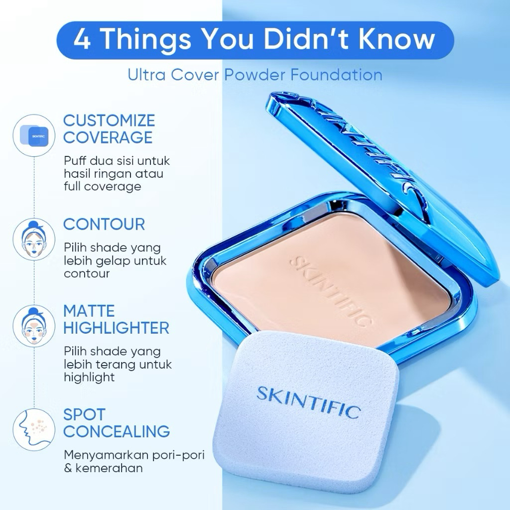Jual S kintific Ultra Cover Powder Foundation 9g | Two Way Cake Pressed ...