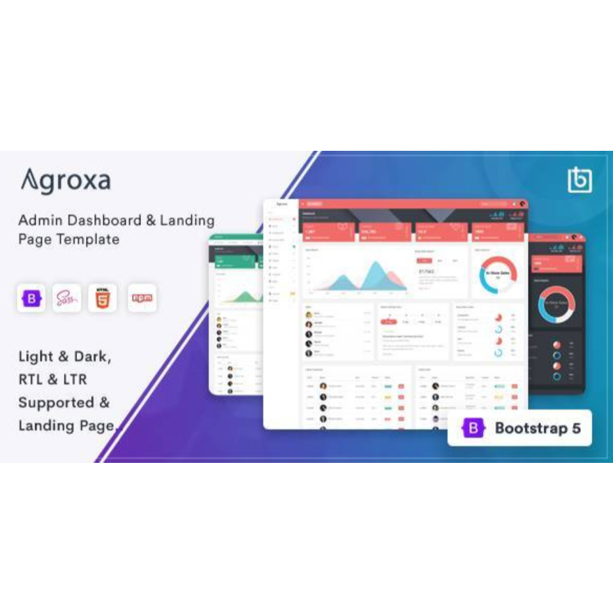 Jual Bootstrap 5 - Agroxa v2.3.0 Admin Dashboard HTML Template | Shopee ...