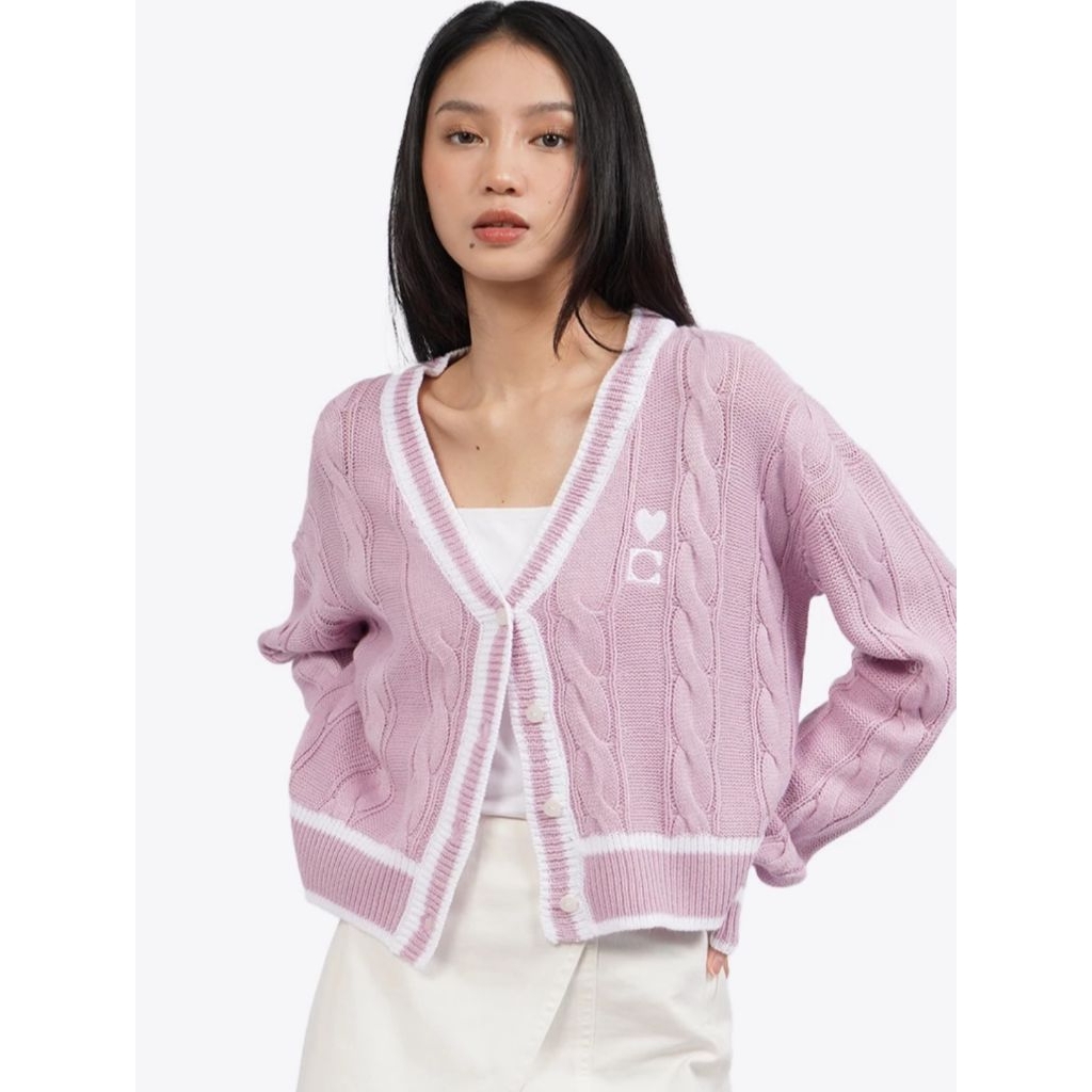Jual COLORBOX, Long Sleeve Varsity knit Cardigan (ORI) | Shopee Indonesia