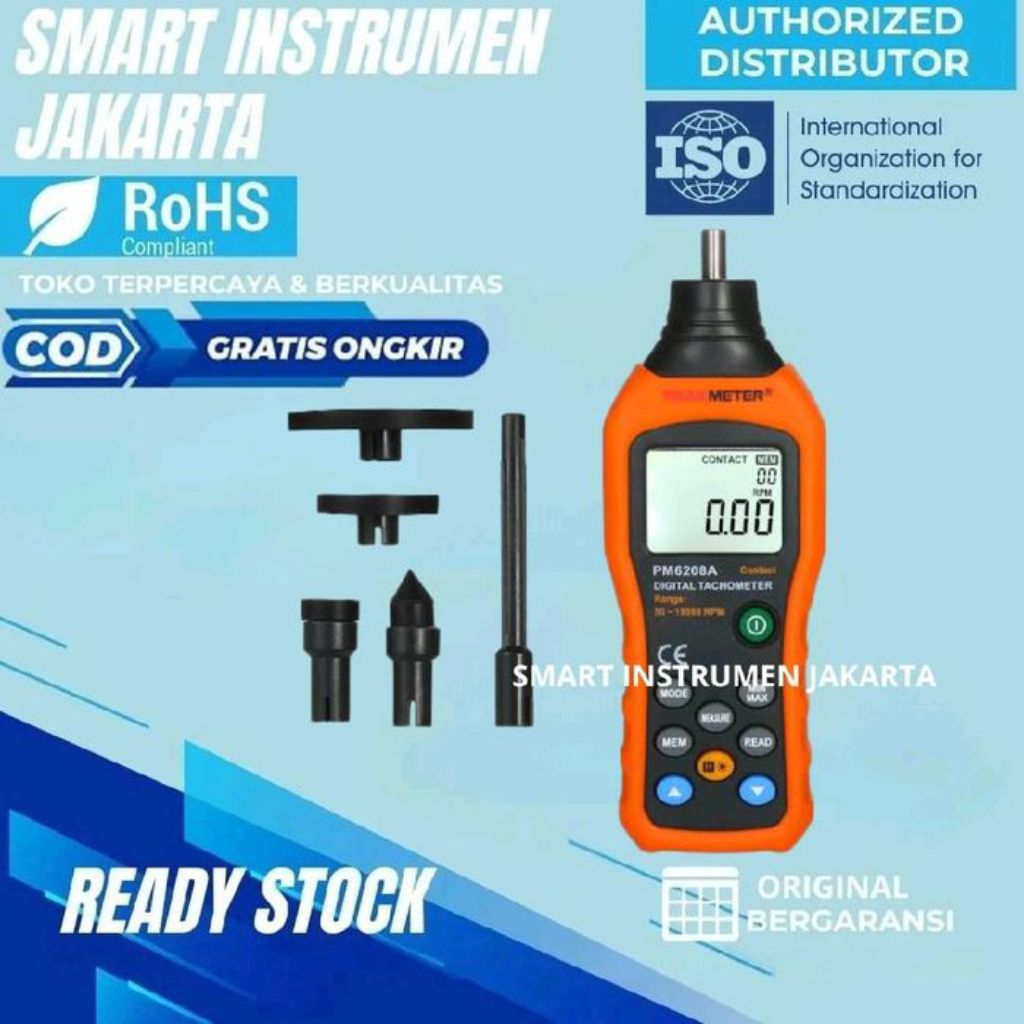 PEAKMETER PM6208A Contacttype Digitale Toerenteller Meter