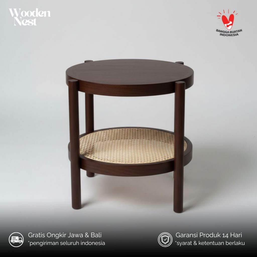 Jual WoodenNest Side Table Rotan Minimalis Meja Samping Sofa Kayu Jati ...