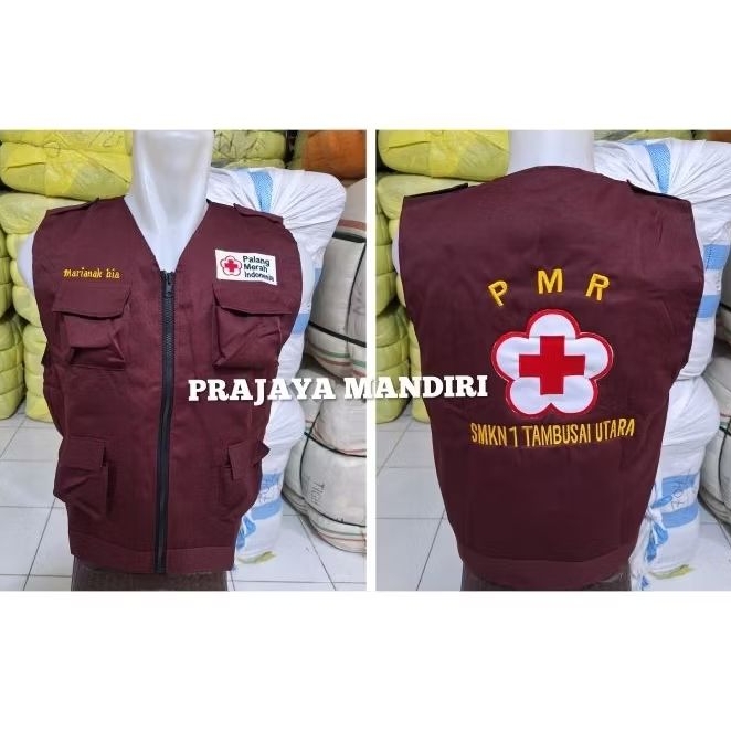 Jual Rompi PMR | PMI | Costum Nama sekolah | Fre nama | Shopee Indonesia