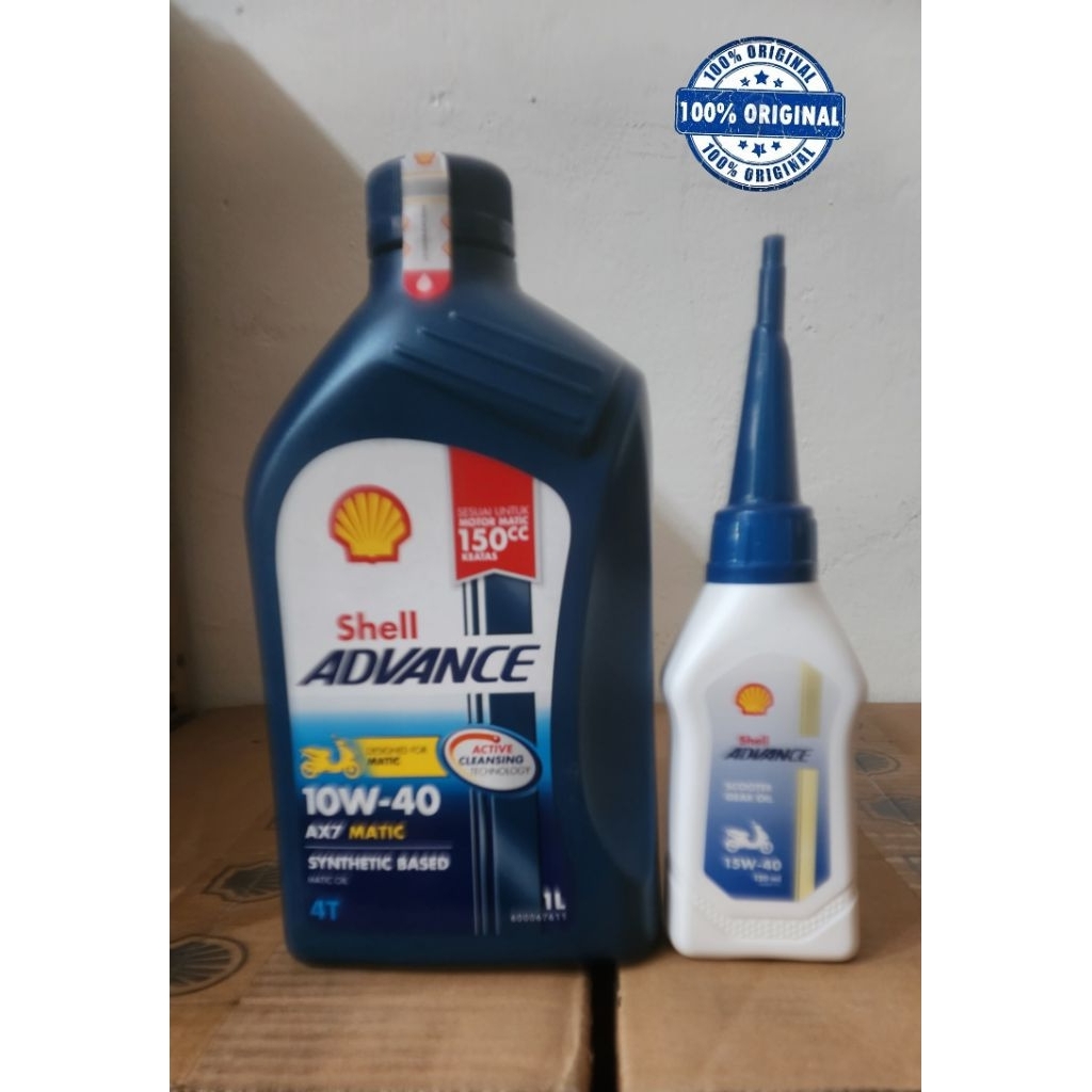 Jual Shell advance AX7 matic 1L 10w40 synthetic + oli garden shell ...