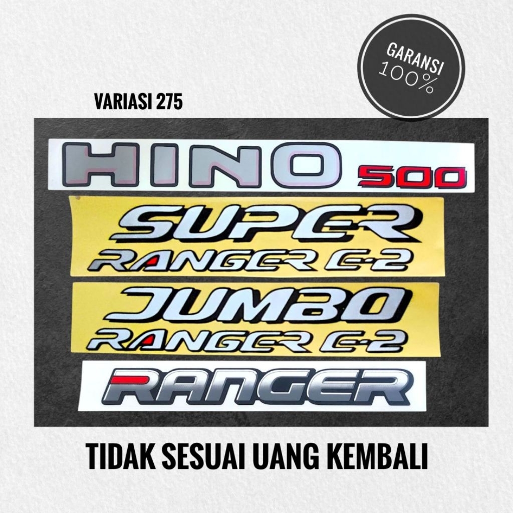 Jual Stiker hino ranger e-2 / sticker Hino ranger e-2 / stiker Hino 500 ...