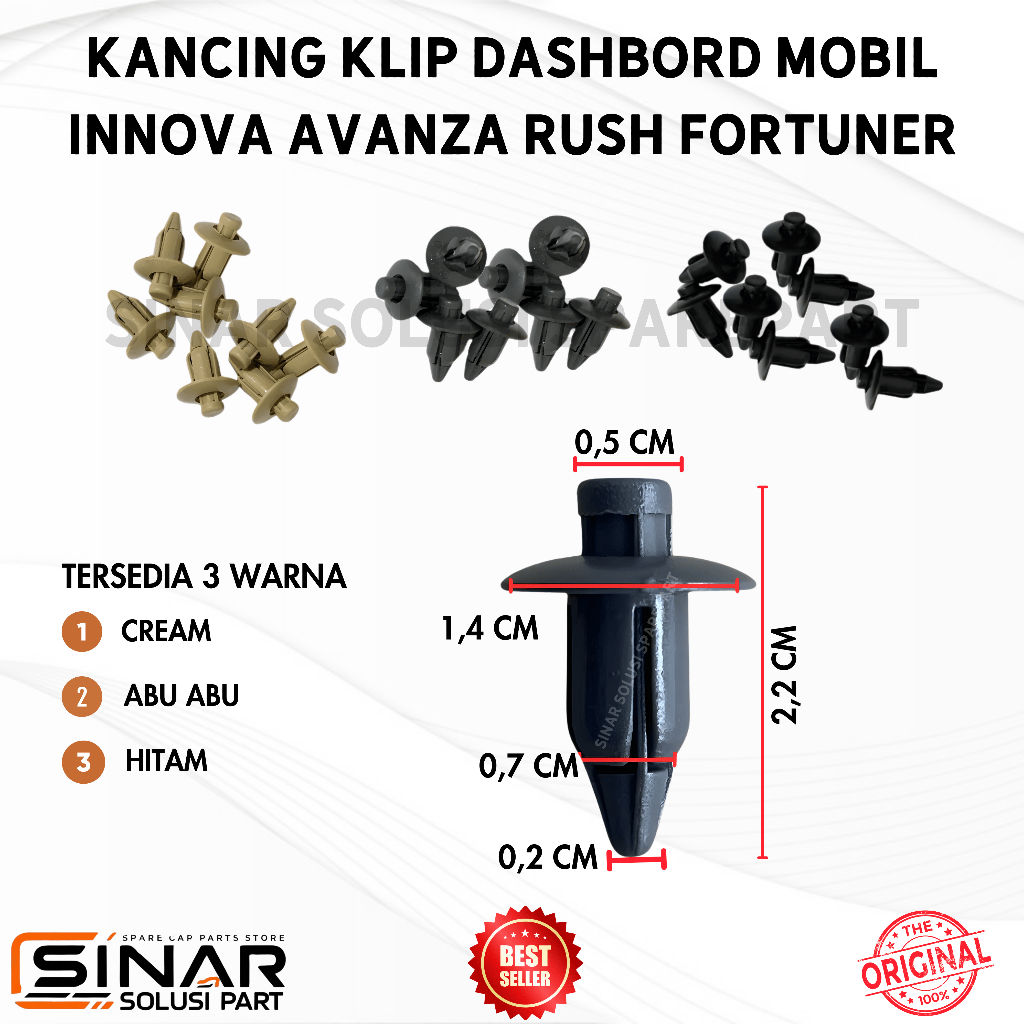 Jual Kancing Klip Dasbord Warna Hitam Cream Abu Abu Mobil Innova Avanza ...