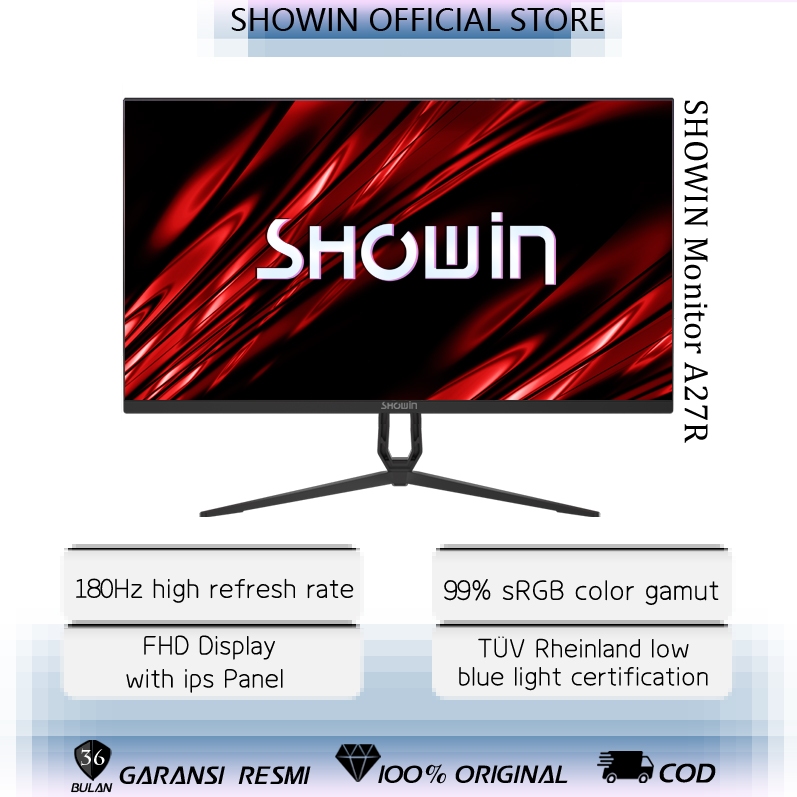 Jual Showin Monitor 27 Inch Panel IPS Curved Gaming 180Hz Garansi 3 ...