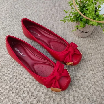 Simoncelli Sepatu Flat Wanita Pita Sepatu Wanita Sepatu Korea Flatshoes Kerja Hitam Sepatu