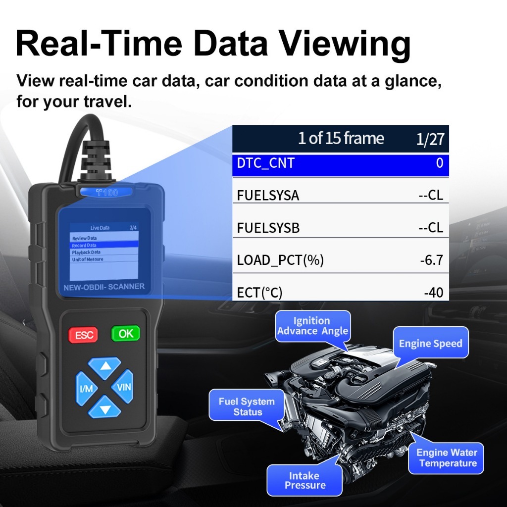 Jual OBD2 Scanner Alat/ Diagnostik Mesin Trouble Code Reader T100 ...