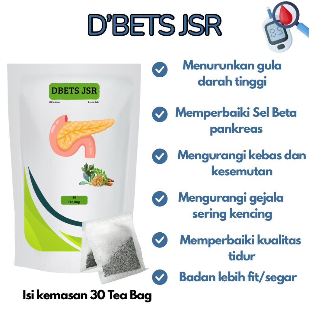 DBETS JSR I OBAT TEH HERBAL DIABETES MEMBANTU DAN MEMULIHKAN PANGKREAS  GULA DARAH ATAU RESEPTOR YANG RUSAK KARENA DIABETES | DAUN INSULIN | DAUN AFRIKA | FENUGREEK | KAYU MANIS | DAUN KELOR