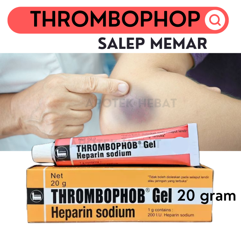 Jual Thrombophob Gel 20 gr Salep Memar Biru Lebam Thrombogel 10 gr ...