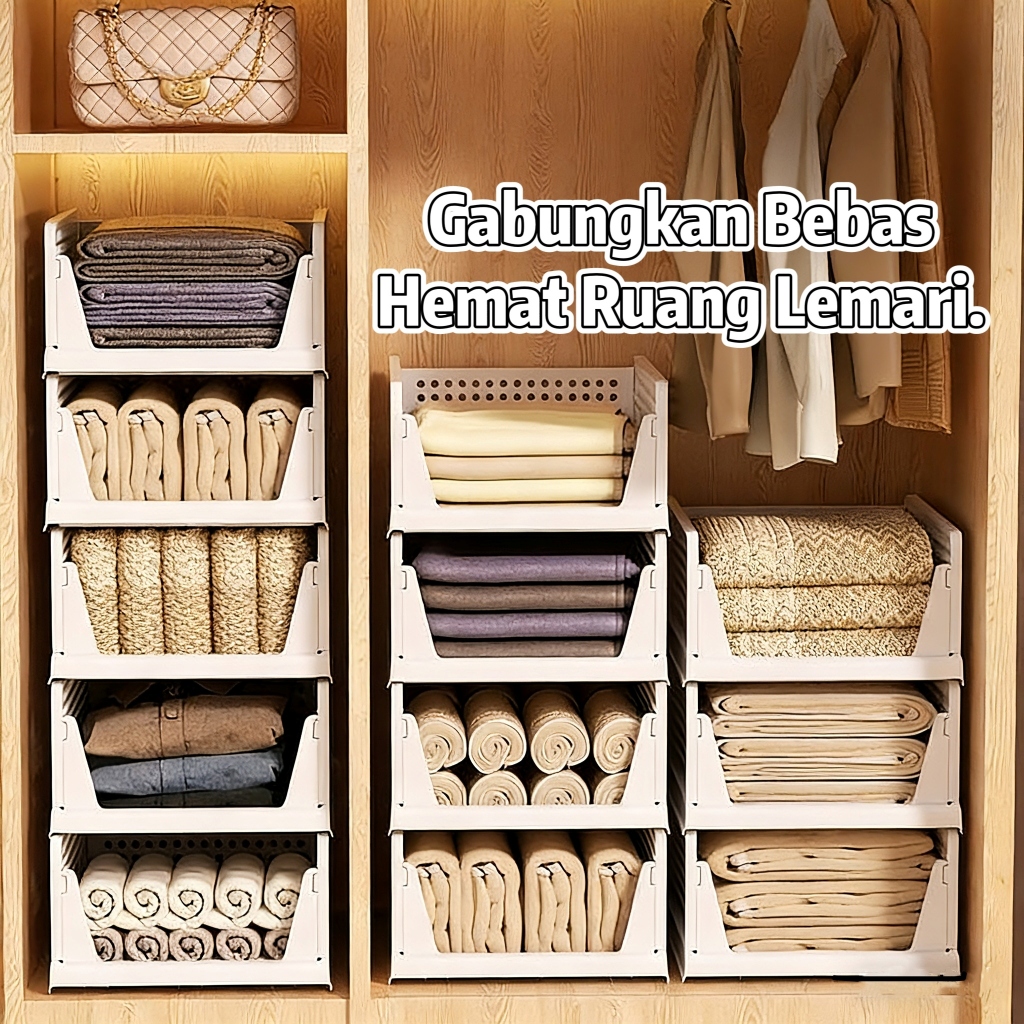 Jual Kotak Penyimpanan Rapi Bisa Lipat Untuk Lemari & Rak | Shopee ...