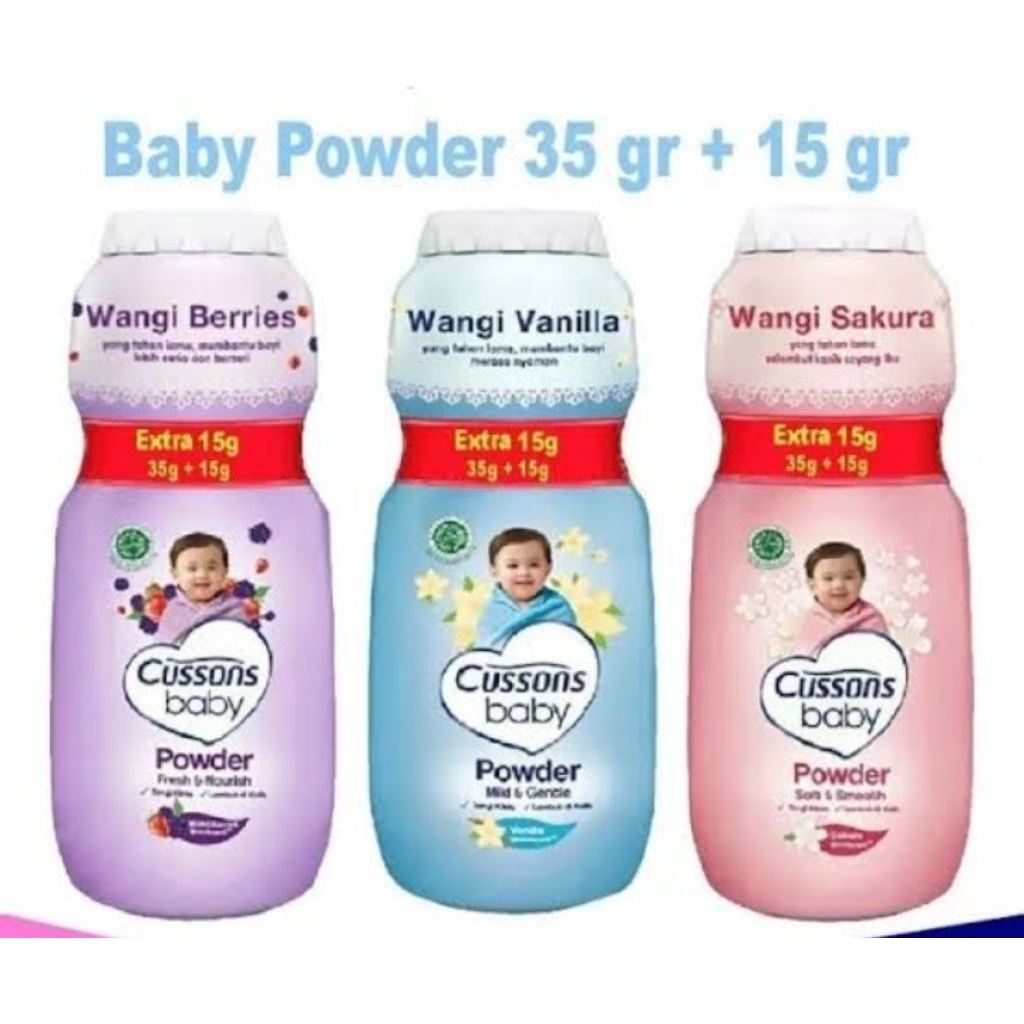 Jual Cussons Baby Powder dengan kemasan 35 gr + 15 | Shopee Indonesia