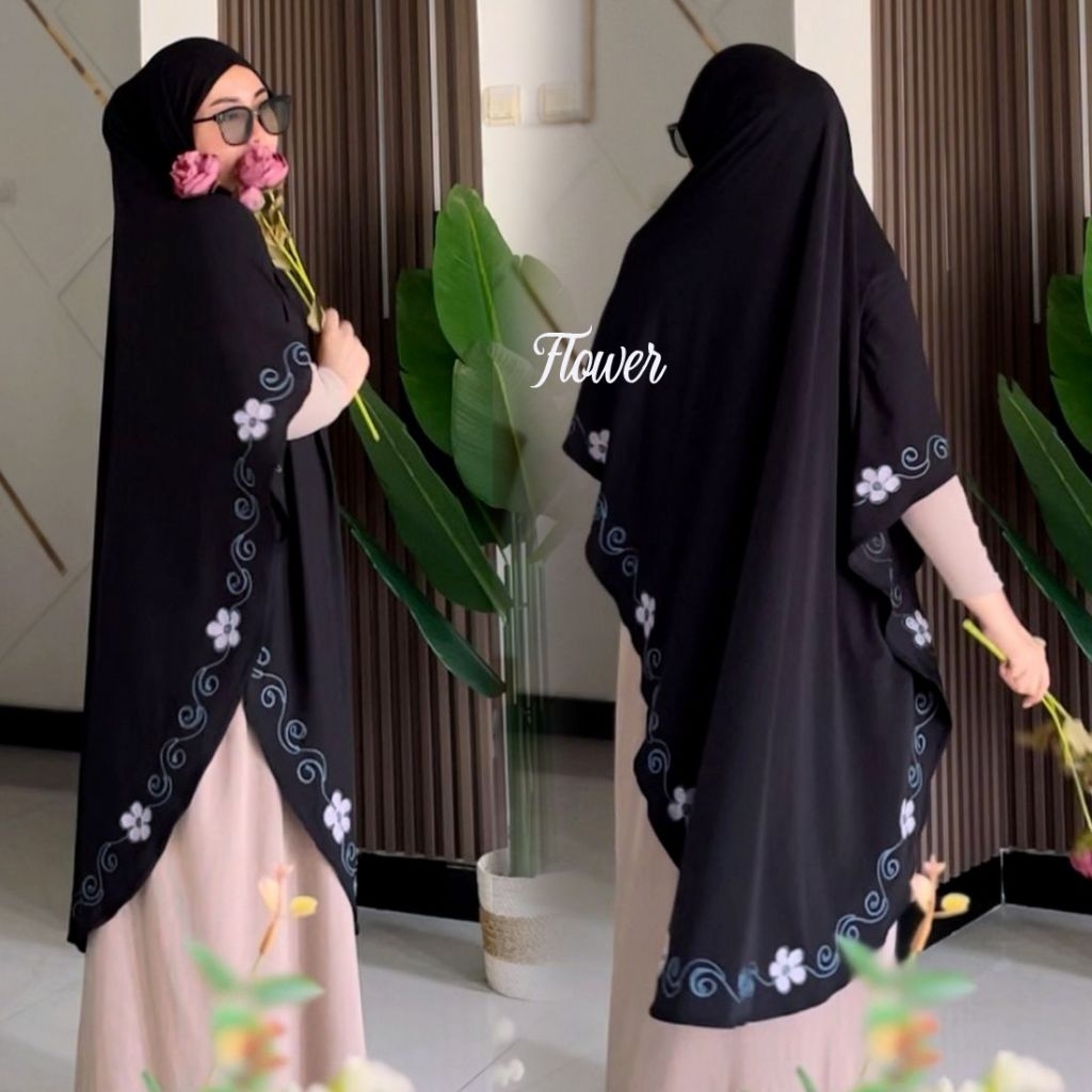 Bergo Flower Jersey airis grade A by zhafirahijab