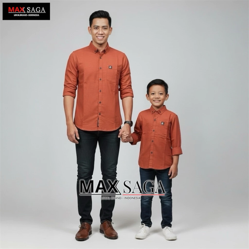 Kemeja Pria Dewasa dan Anak Couple