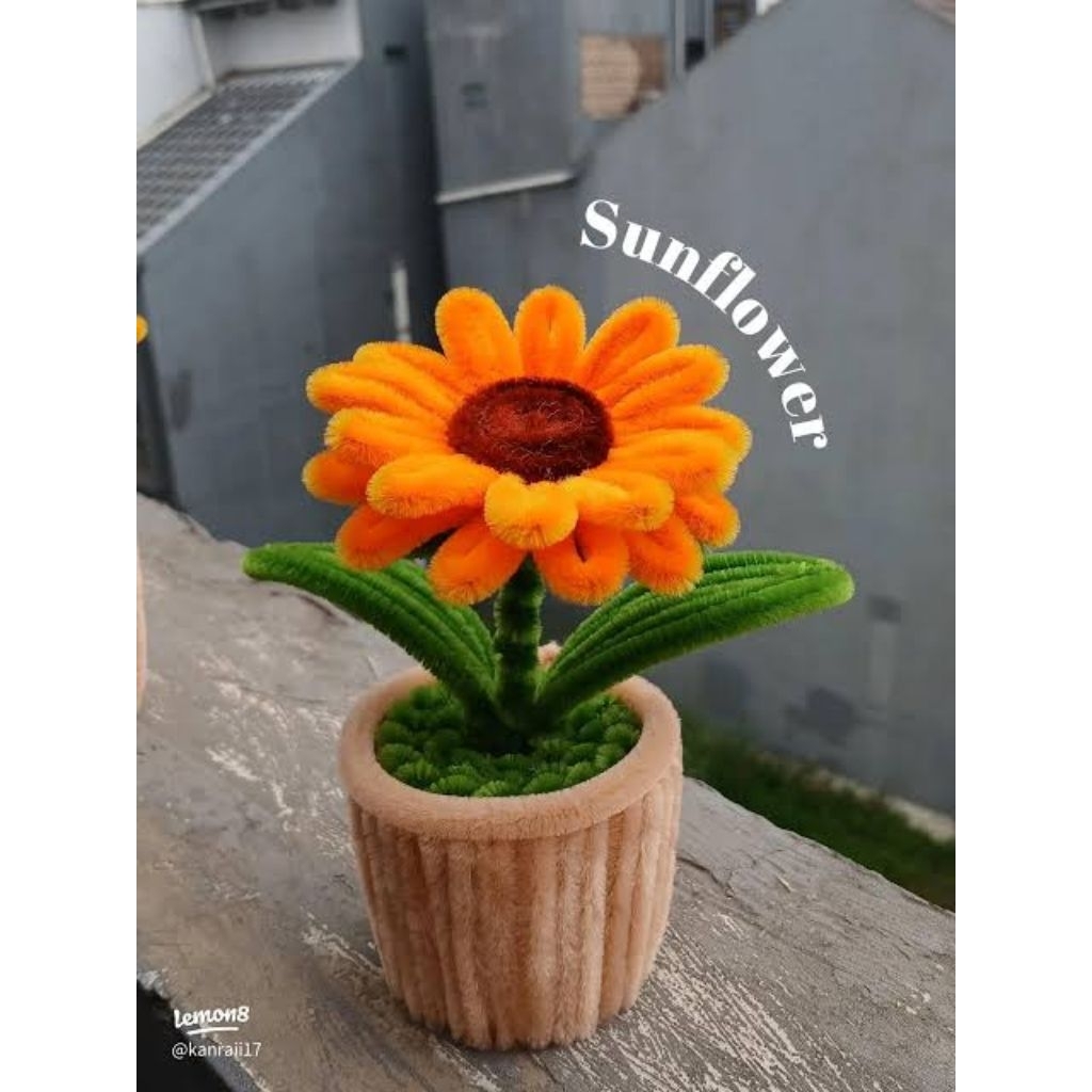 Jual bunga matahari, sun flower dari kawat bulu/pipe cleaner | Shopee ...