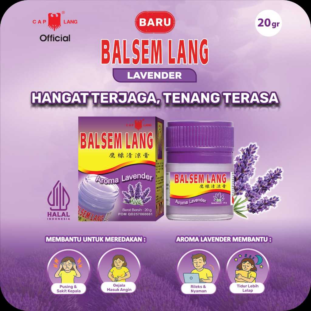 Jual Cap Lang Balsem Lang Aroma Lavender 20gr | Shopee Indonesia