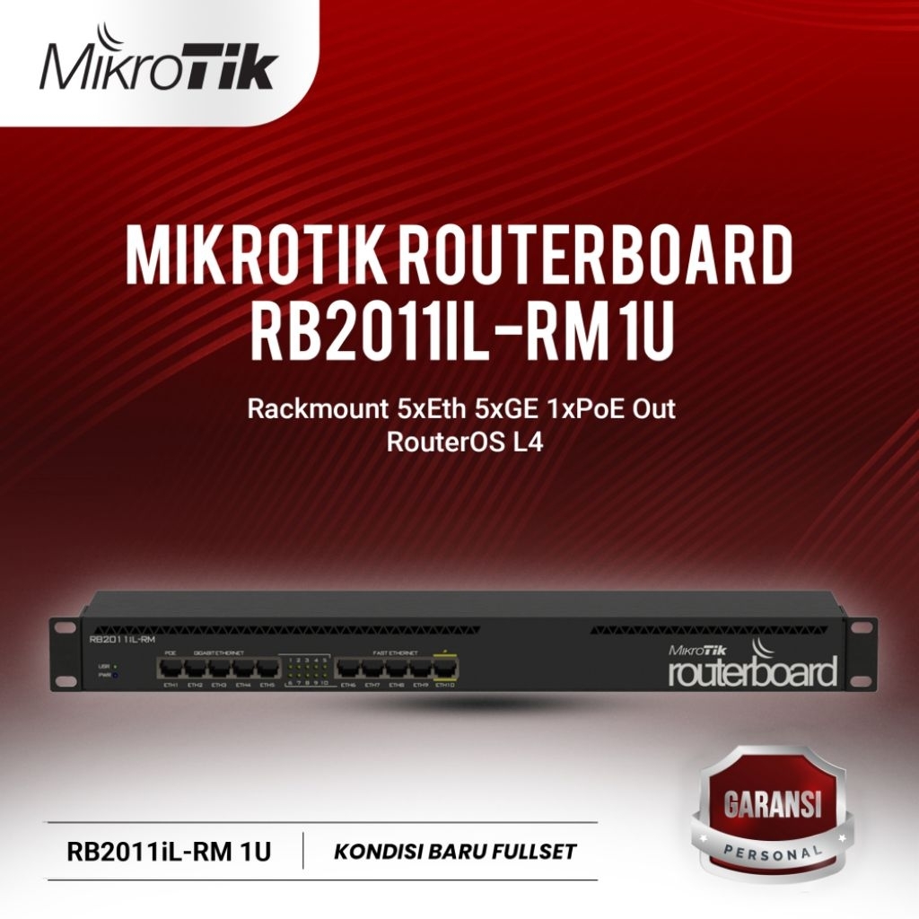 Jual Best Seller! Mikrotik RouterBoard RB2011iL-RM Switch Rackmount L5 ...