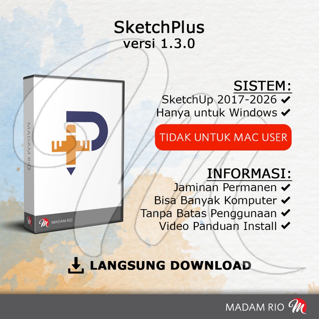 SketchPlus SketchUp Lisensi Permanen Full Versi Tanpa Batas