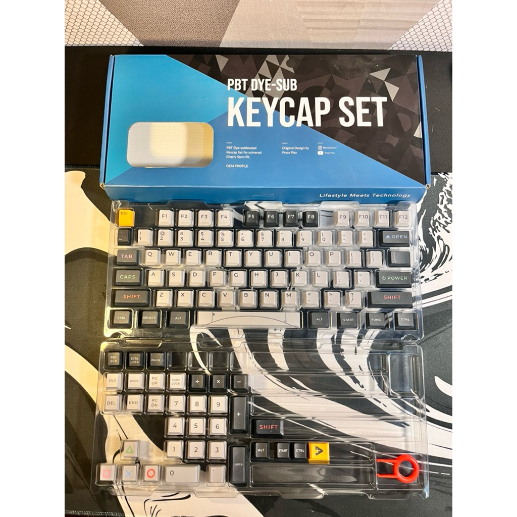 Jual Keycaps Press Play PS One Cherry Profile PBT Dye Sub for ...