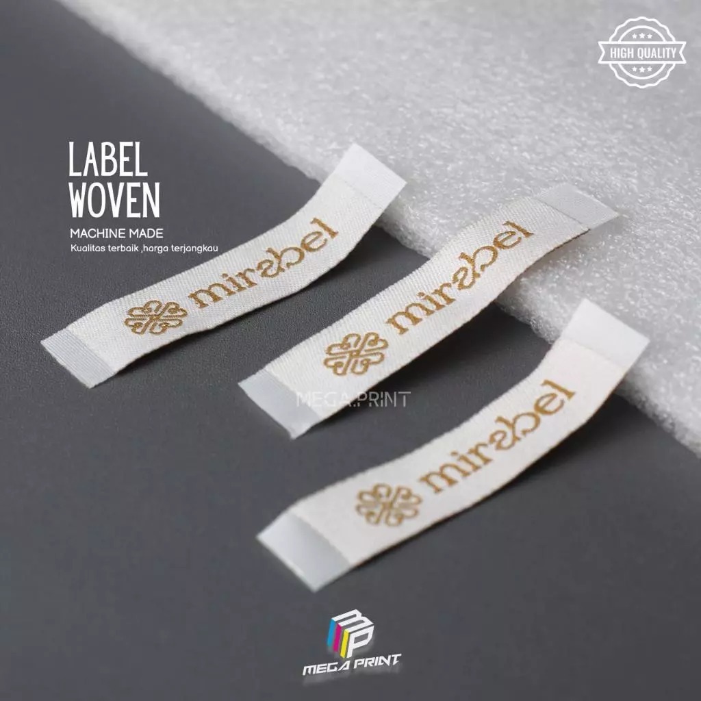 Jual Label Woven Custom 1,5x5cm, Woven Bordir, Damask Label Woven ...