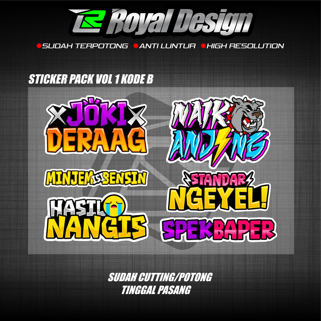 Jual RD 18 Pcs Stiker Racing Sticker Pack Kata Kata Viral HTS STD ...