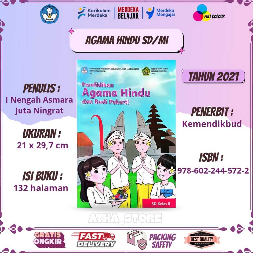 Jual BUKU SISWA AGAMA HINDU KELAS 2 KURIKULUM PENGGERAK-MERDEKA SD ...