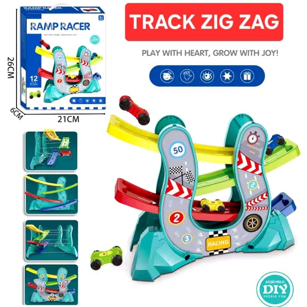 Jual GOLDEN TOYS - MAINAN ANAK RAMP RACER DIY RACING TRACK ZIGZAG ...
