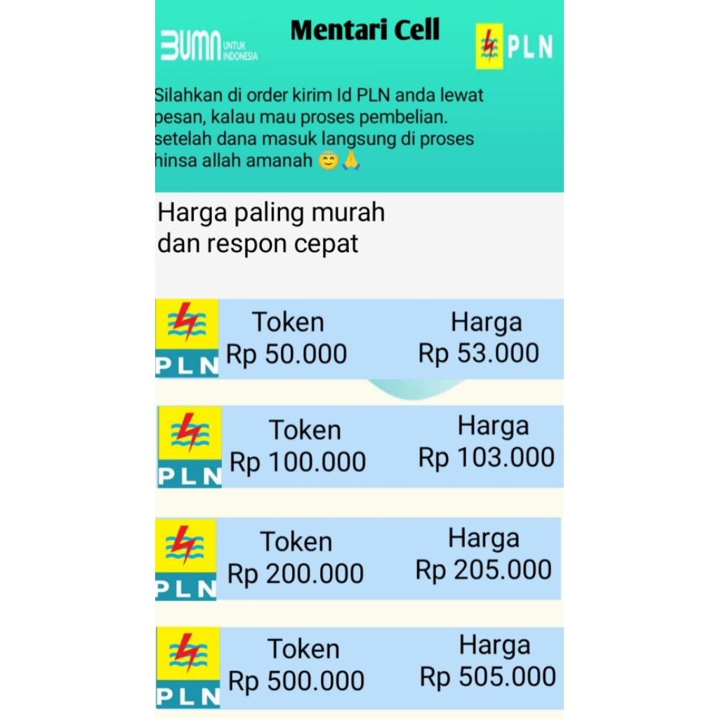 Jual Token PLN paling murah dan respon cepat mulai dari 50,100,200,500k ...