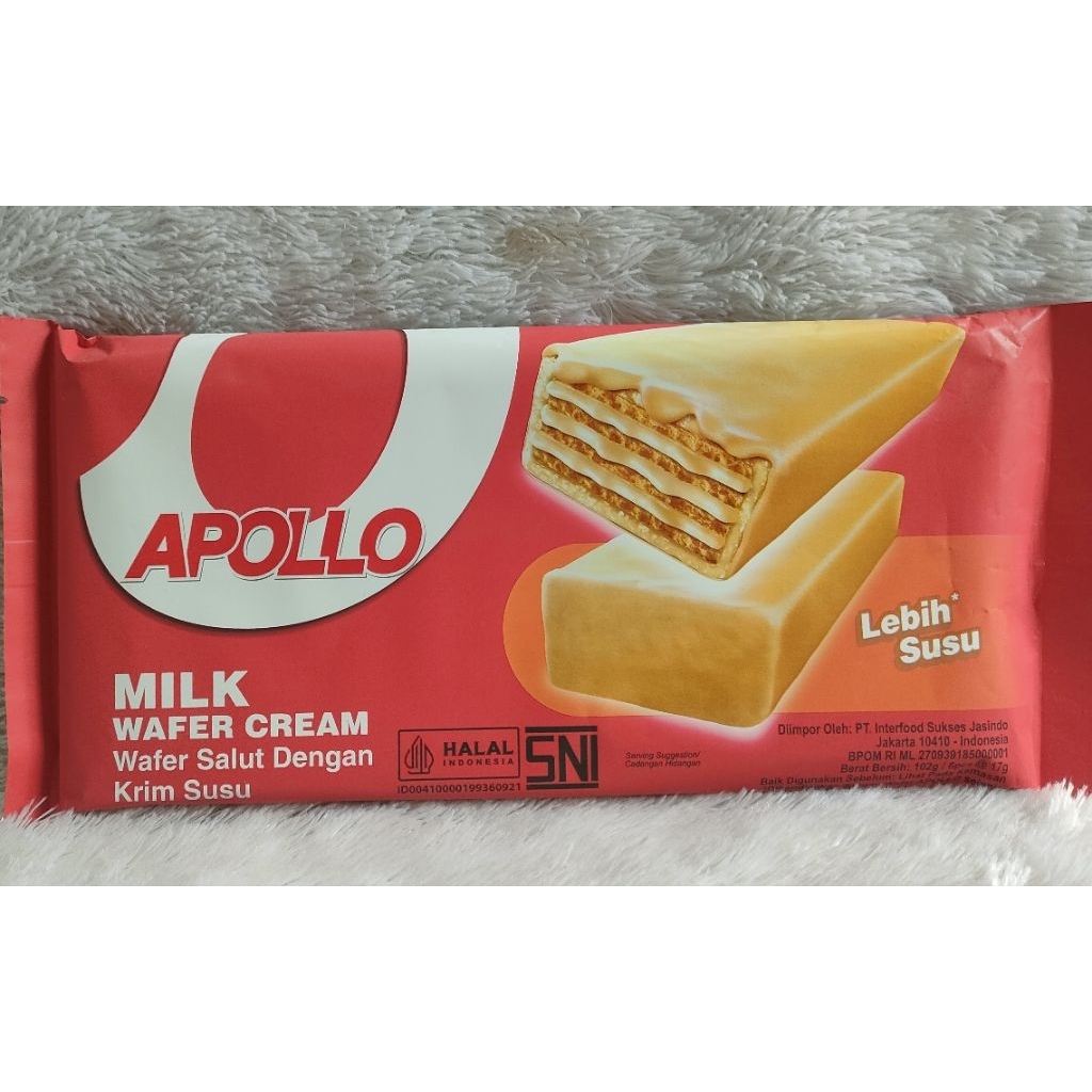 Jual Apollo Milk/Chocolate Wafer Cream/Wafer Salut Krim Susu/Coklat 102 ...