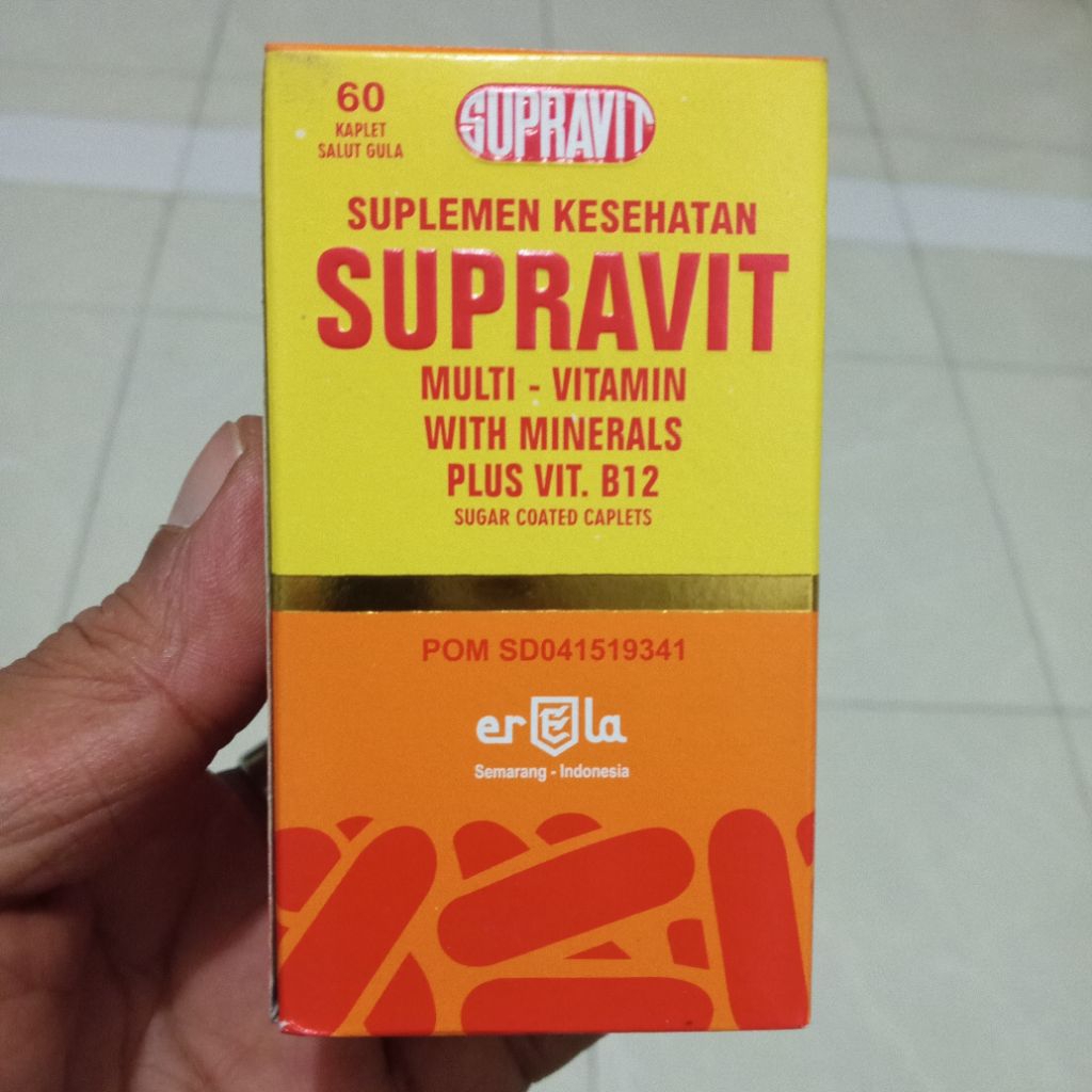 Jual SUPRAVIT Multivitamin Mineral Vitamin B12 Suplemen Kesehatan ...