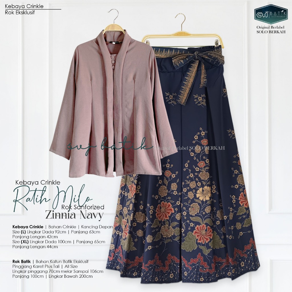 Jual Setelan batik wanita rok melar set atasan kebaya ratih milo one ...