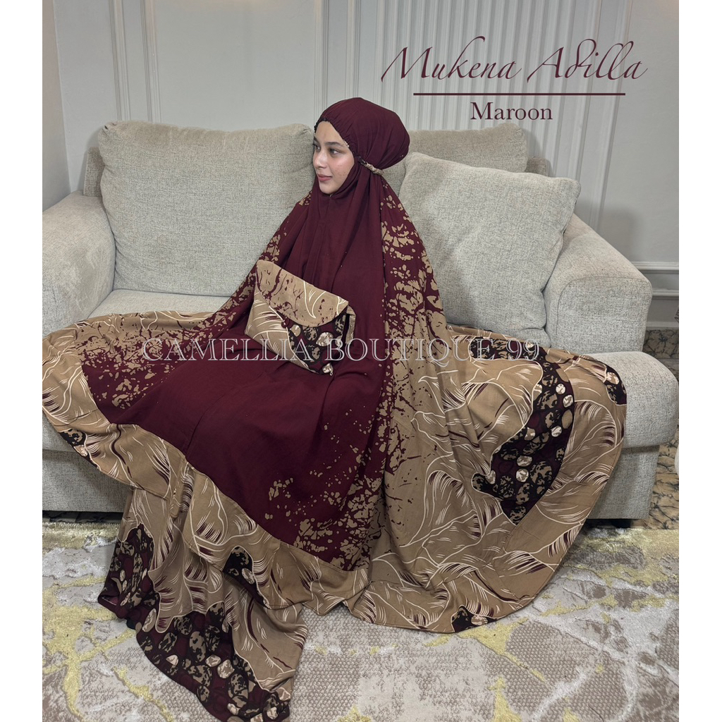 [AO] MUKENA SUPER JUMBO DINGIN NYAMAN MEWAH PREMIUM ADILLA || By Camellia Boutique 99