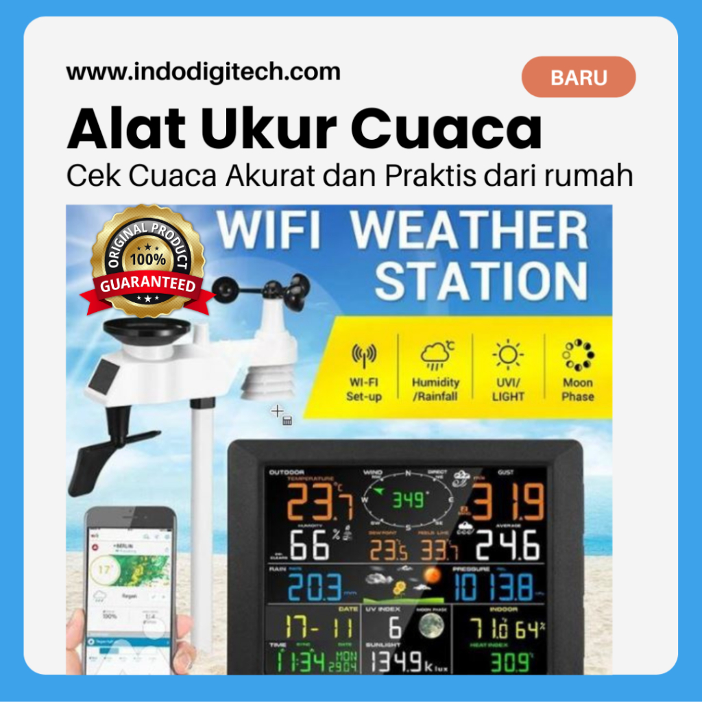 Jual Alat Ukur Pengukur Cuaca Tekanan Udara Curah Hujan Kecepatan Angin ...