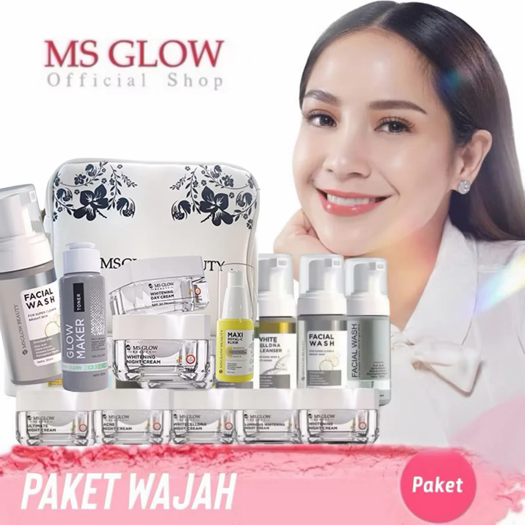 MS GLOW PAKET WAJAH bonus produk & pouch