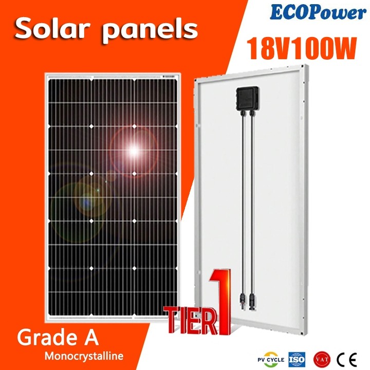 ECOPower Solar Panel Mono 18V 100W 150W Maysun Solar Solar cell Monocrystalline 
