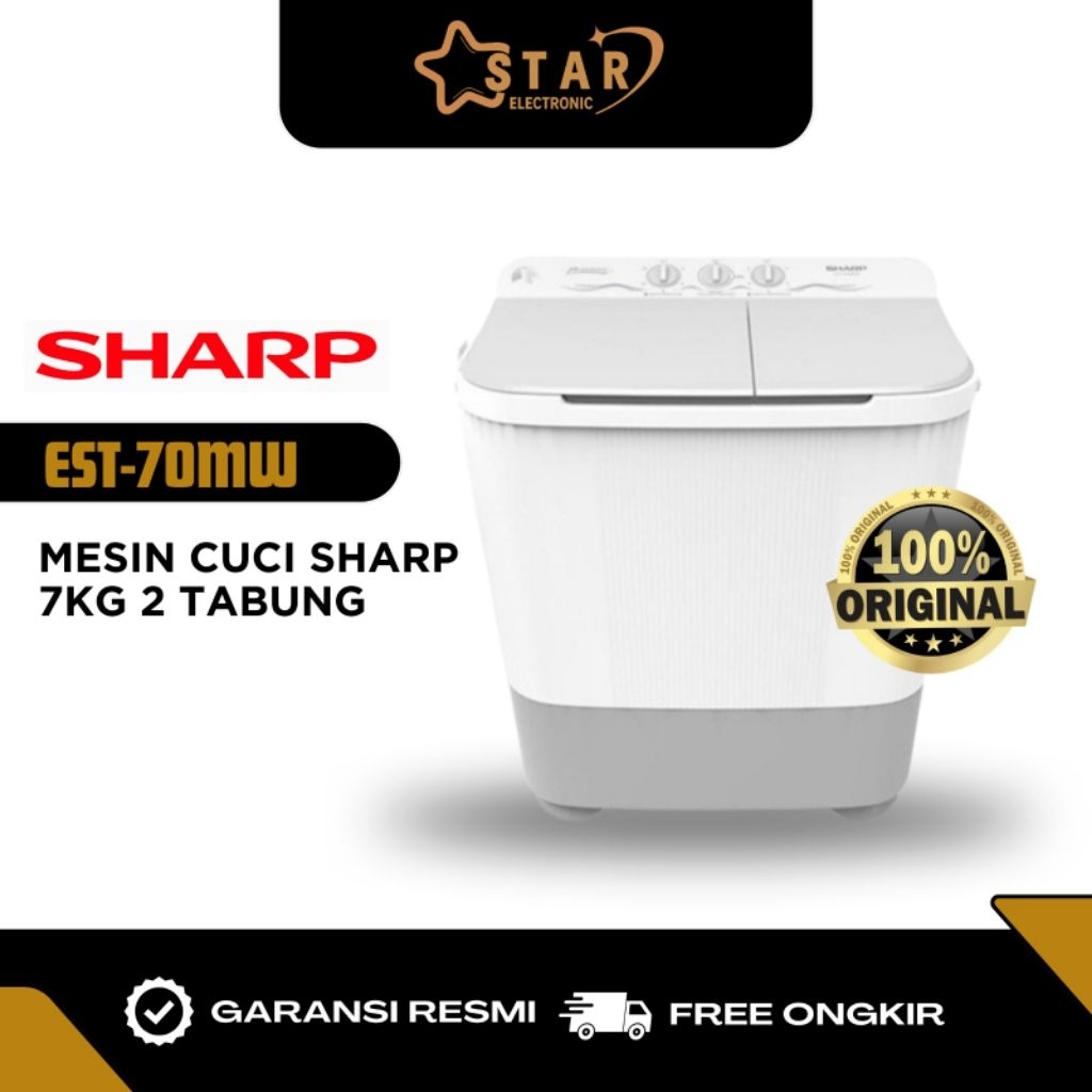 Jual MESIN CUCI SHARP 2 TABUNG 70MW 7KG | Shopee Indonesia