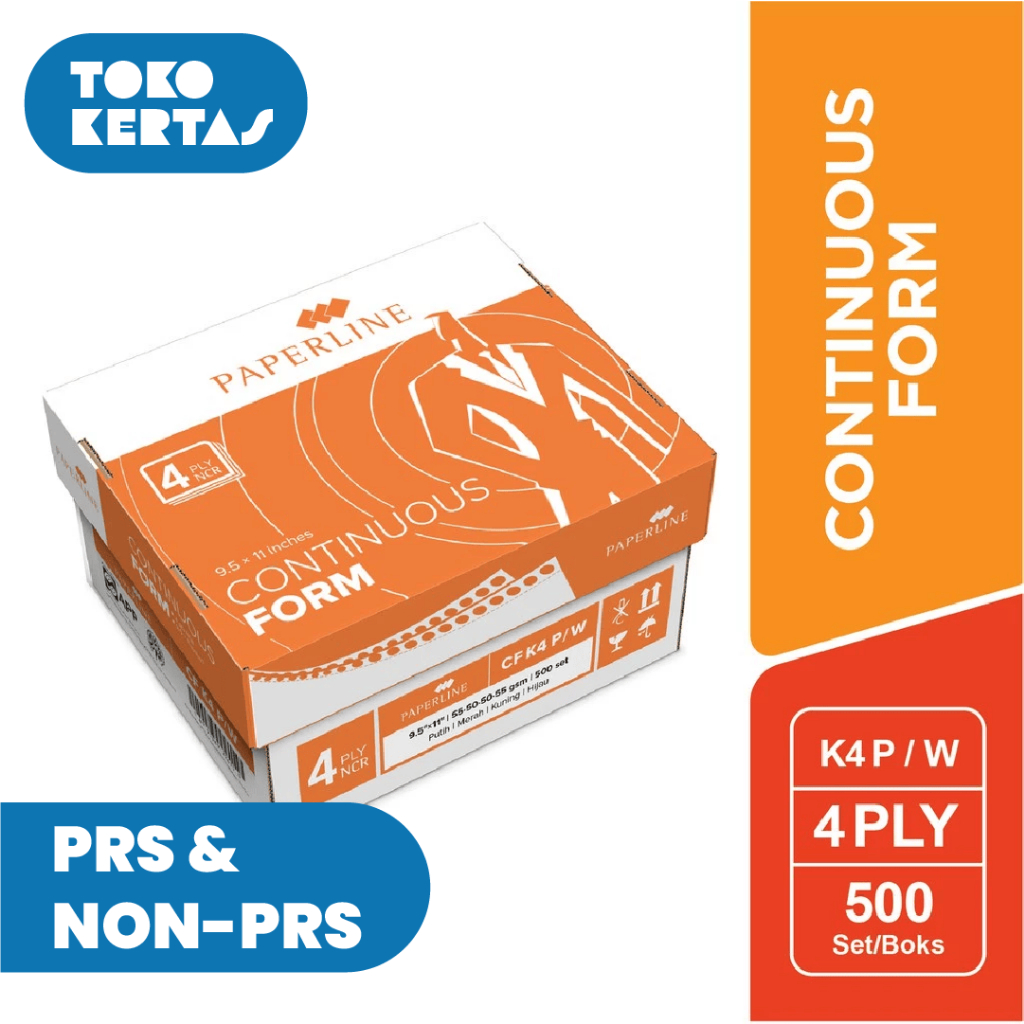 Jual PAPERLINE - Continuous Form 4 Ply 9,5 x 11 NCR Kertas Komputer 4 ...