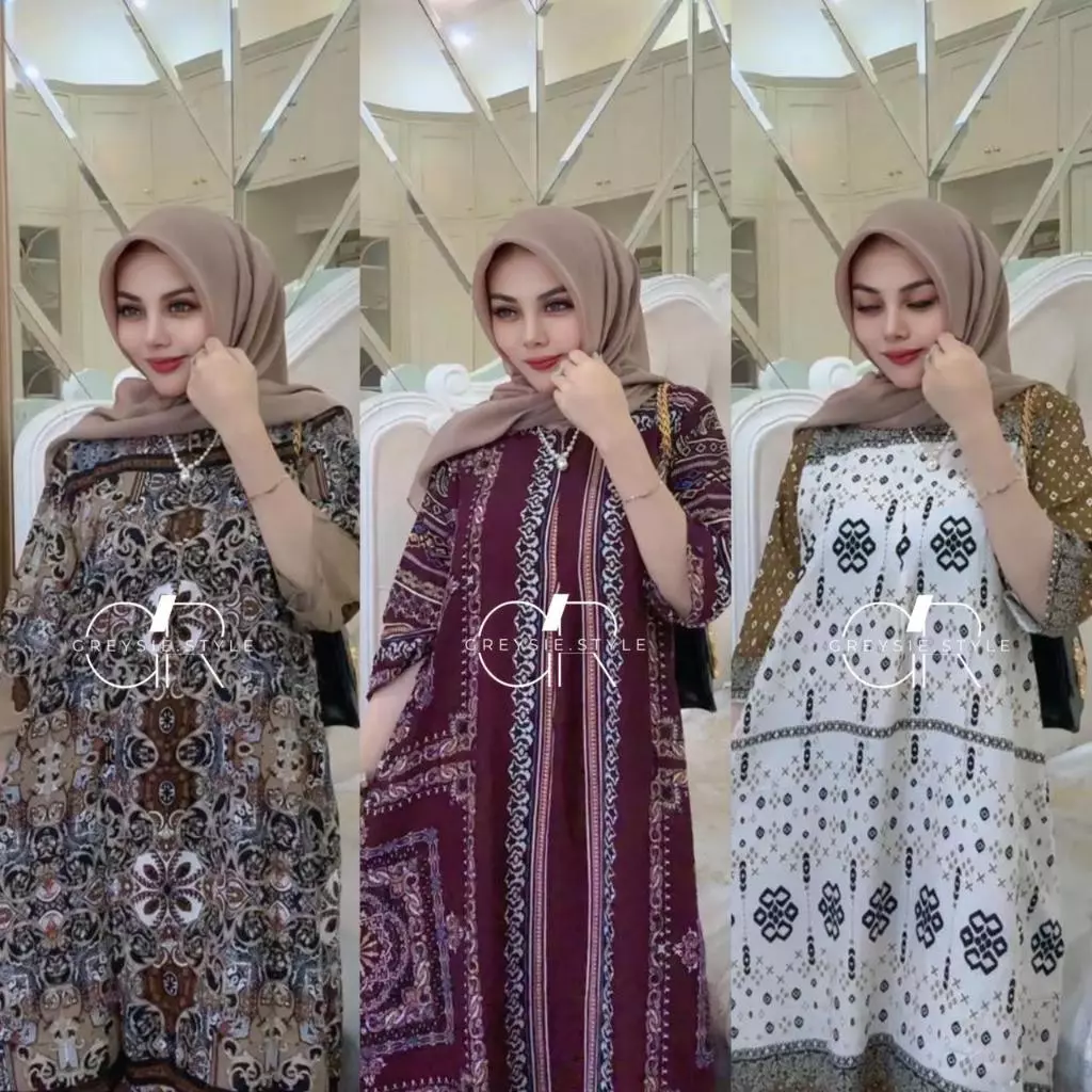 Gambar 2 Daster Gamis Busui Rayon Polos Tangan 7/8 LD 120 – Adem & Nyaman
